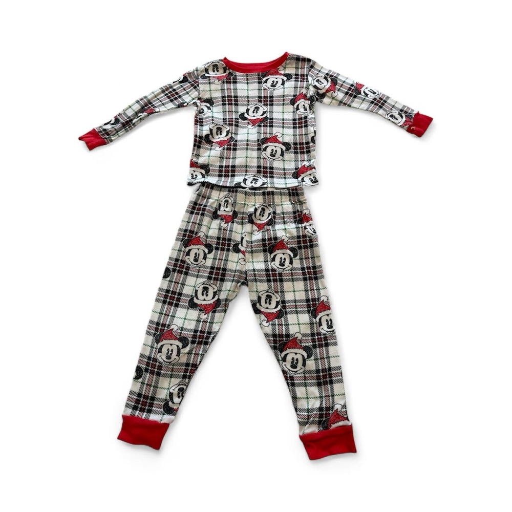 Kids Plaid Pajamas with Cartoon Print